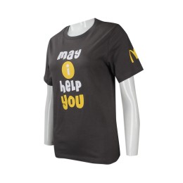 T806 sample custom round neck T-shirt custom printed logo short-sleeved T-shirt design chain fast food restaurant Western-style fast food uniform employee uniform T-shirt manufacturer T806 sample custom round neck T-shirt custom printed logo short-sleeved T-shirt design chain fast food restaurant Western-style fast food uniform employee uniform T-shirt manufacturer